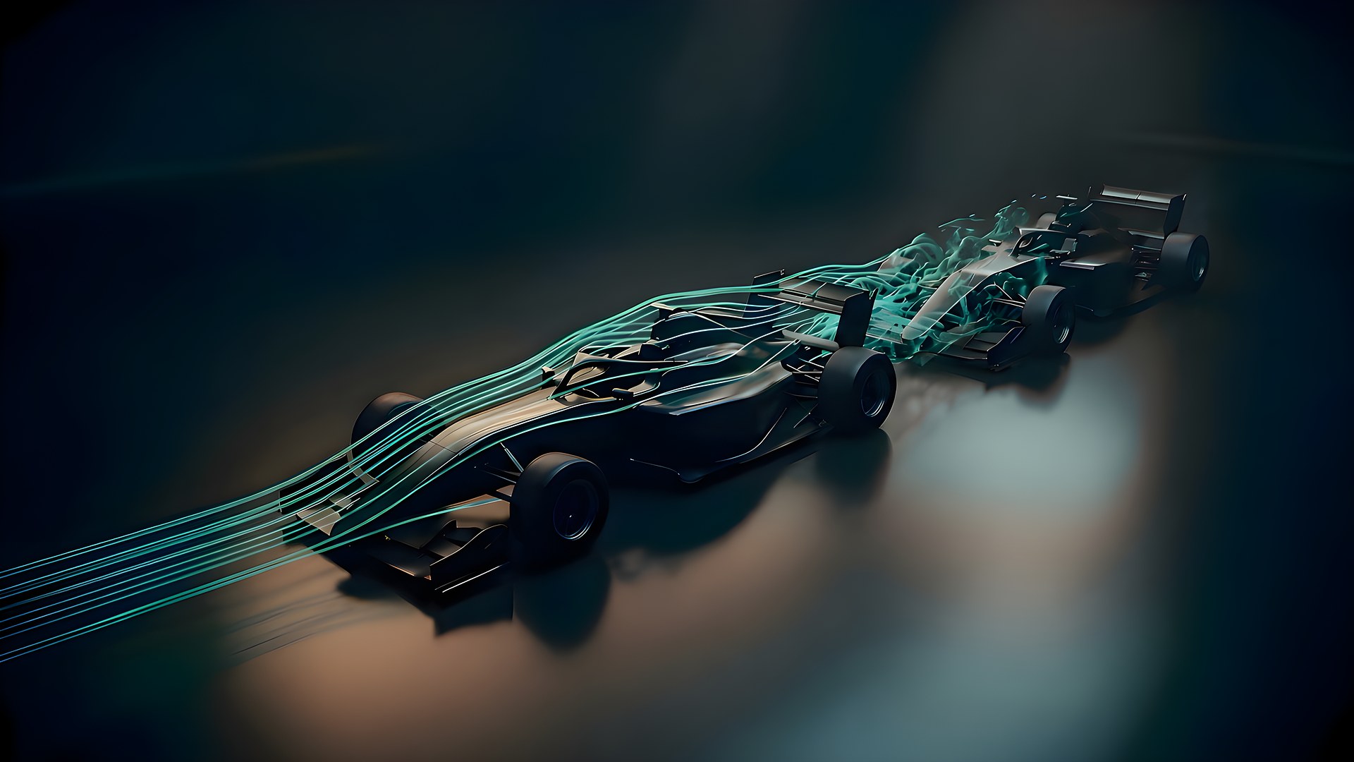 Race cars illustrating the slipstream